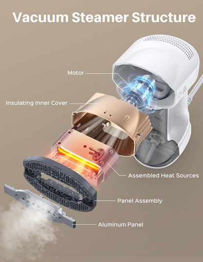 Sweepulire Vacuum Steamer for Clothes, 3500Pa Suction, Steam & Dry,110-120V