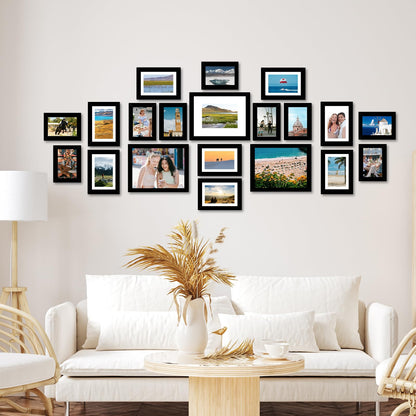 20 Packs Picture Frames Collage Wall Decor for Wall Hanging or Tabletop Display, Gallery Wall Frame Set for Family, Multi Sizes Photo Frames Collage Including 3Pcs 8x10, 8Pcs 5x7, 9Pcs 4x6, Black