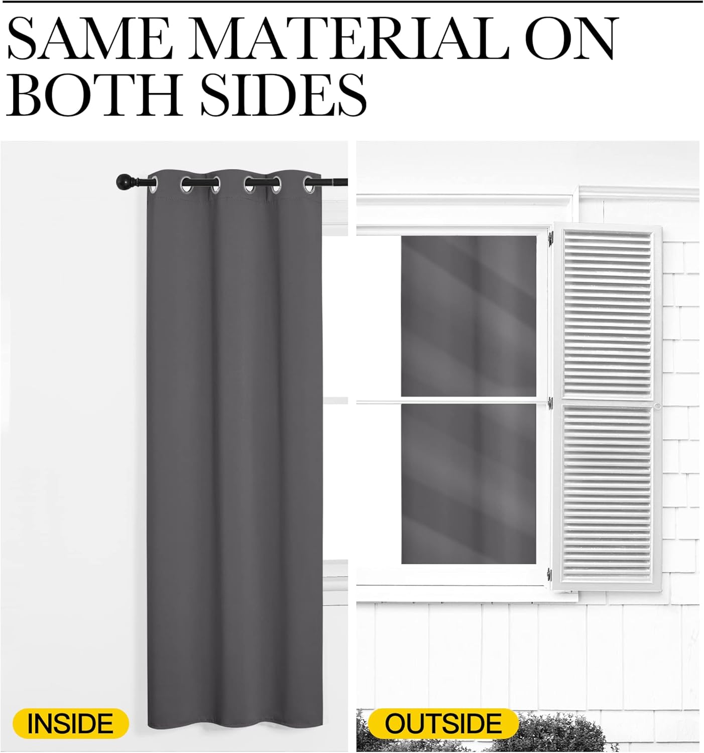 NICETOWN Blackout Curtains - Triple Weave Thermal Insulated Grommet Draperies | 55"x96", Grey (1 Pair)