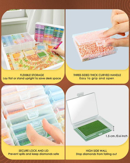 YBUTVY Diamond Art Trays with Lids, 30PCS Diamond Painting Trays with Lids ＆ Diamond Painting Storage, Diamond Painting Accessories for Diamond Art Beads (1 Pack)