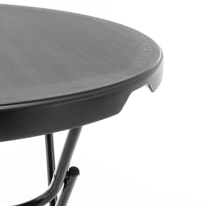 BTEXPERT Set of 5, Black 2.63 Foot Round Plastic Bar Height Folding Table Commercial Portable for Banquet Patio Backyard Dining Wedding Party Events Home Kitchen Indoor Outdoor, Thick Top Metal Frame