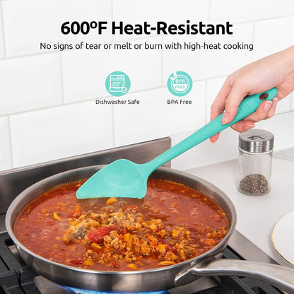 U-Taste Silicone Spoon Spatula Set - 600ºF Heat Resistant Flexible Rubber Kitchen Baking Utensils Set of 3