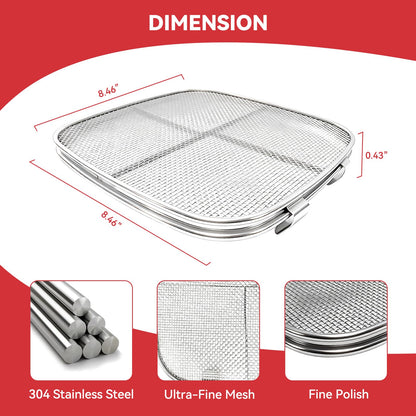 Grill Grate and Splatter Shield for Ninja Foodi 5-in-1 Grill Parts, Non-Stick Griddle Pan and Splatter Screen for Ninja Foodi AG300, AG301C, AG302, AG400 Accessories