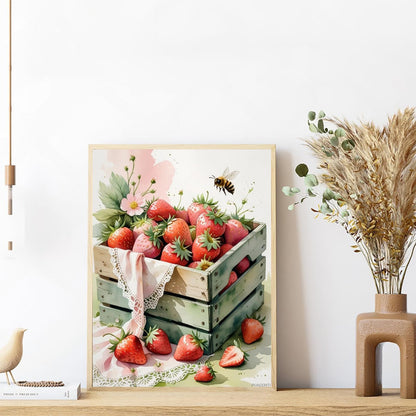PUAGEMTI Diamond Painting Kits for Adults Strawberries Painting DIY 5D Full Drill Diamond Dots Paintings with Diamonds Gem Art and Crafts Home Decor 12"x16"