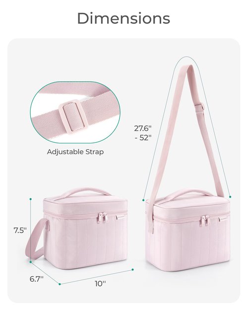 BAGSMART Lunch Box for Women Insulated Lunch Bag Cute Puffer Lunch Tote Bags Lightweight Quilted Reusable Cooler for Work Picnic or Travel, Pink