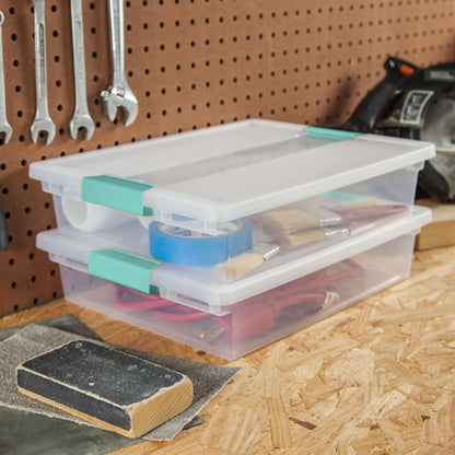 Sterilite 24-Pack Clip Box | Stackable Clear Plastic Storage Bins with Latching Lids - Ideal for Arts, Crafts & Office Organization