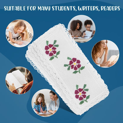 EXCEART Cross Stitch Bookmarks 10Pcs Blank Embroidery Bookmarks for DIY Sewing Crafts Lightweight Book Accessories for Students Readers