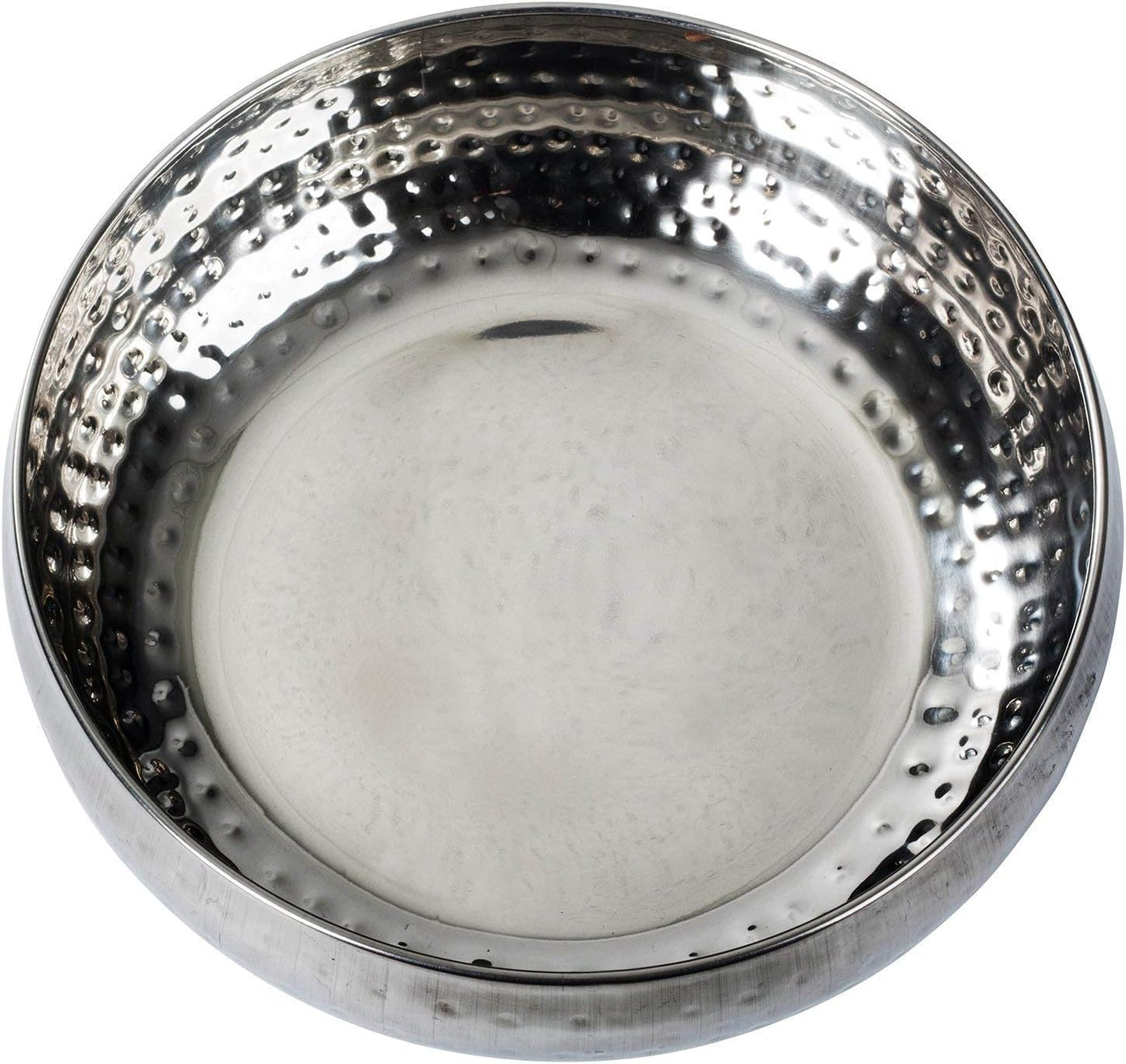Bonito Home Salad Bowl and Serving Utensils - Hammered Detailing - Stainless Steel Mixing Bowls with Lids- Luxurious Serving Bowls (12" Silver Hammered Salad Bowl)