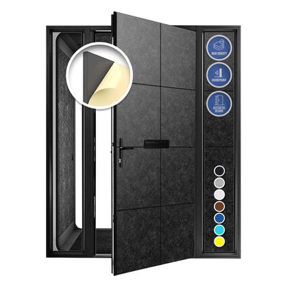 Arrowzoom Soundproof Door Kit PRO - 20pcs Black, High-Density Foam, Self-Adhesive, Sound Absorbing Panels 40dB Noise Reduction, 12x12x0.78in Sound Proof Panels for Door 1244