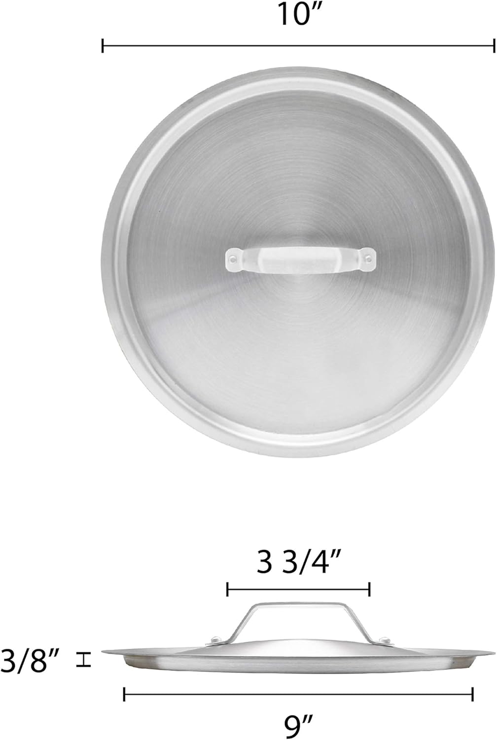 ALSKSS104 Sauce Pan Lid by Thunder Group - 4-1/2 Qt, 10" Dia. X 3/8" Thickness