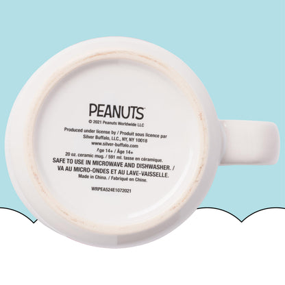 Silver Buffalo Peanuts Snoopy and Woodstock Get Cozy Ceramic Camper Mug, 20 Ounces