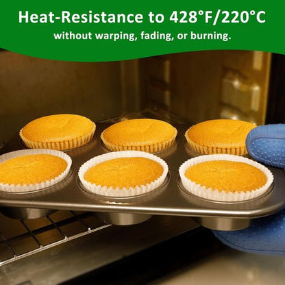 Caperci Jumbo Muffin Liners - 200 Pcs Natural Paper Baking Cups | Non-Stick, Grease-Proof & Food Grade