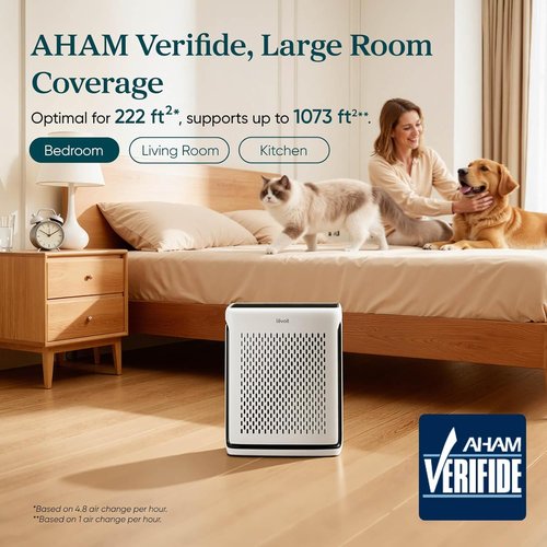 LEVOIT Air Purifier - Smart WiFi HEPA Filter for Large Rooms Up to 1073 Ft² | Vital 100S-P, White