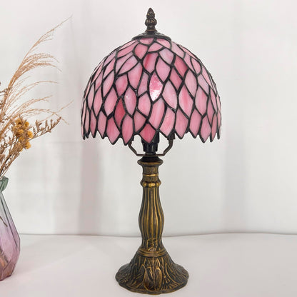 TCODTPOL Table Lamp Base Replacement Only, Wide 4 Height 15 Inch, Fit for 6, 8, 10 Inch Tiffany Style Stained Glass Lampshade, Dark Bronze Finish,Resin, Push Switch On Cord(B (W4H15 Inch))