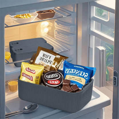 Lockable Storage Box,Medicine Lock Box Travel Case,Refrigerator Bin Container for Food,Medicines,Snacks,Locking Mobile Cell Phone Device Jail,Lockbox for Office,Home,School,Father Gift (Navy Small)