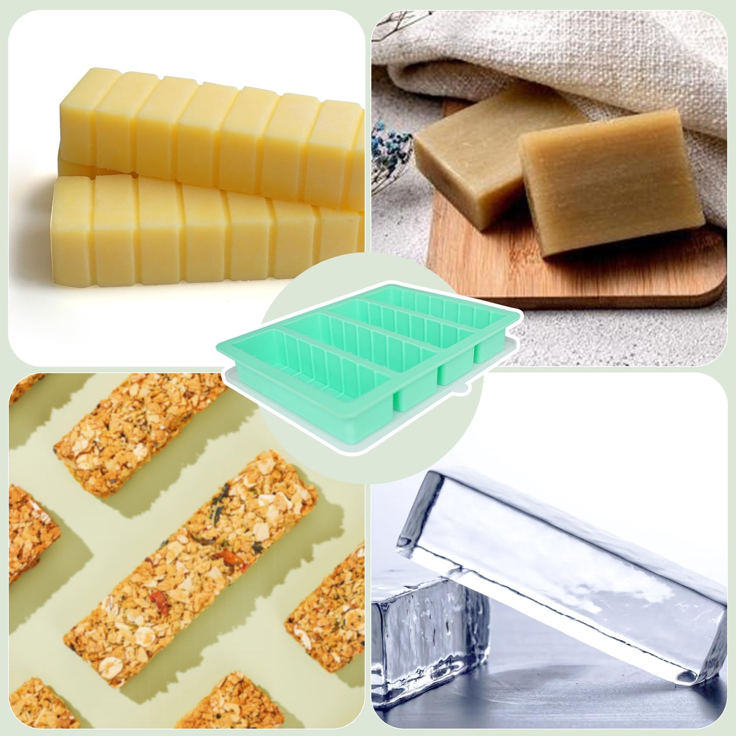 2Pack Butter Silicone Mold Tray with Lid, Non-Stick Butter Mold Tray for Homemade Butter Fits Standard Butter Stick Size, Ideal for Soap Bar, Energy Bar, Cake, Chocolate
