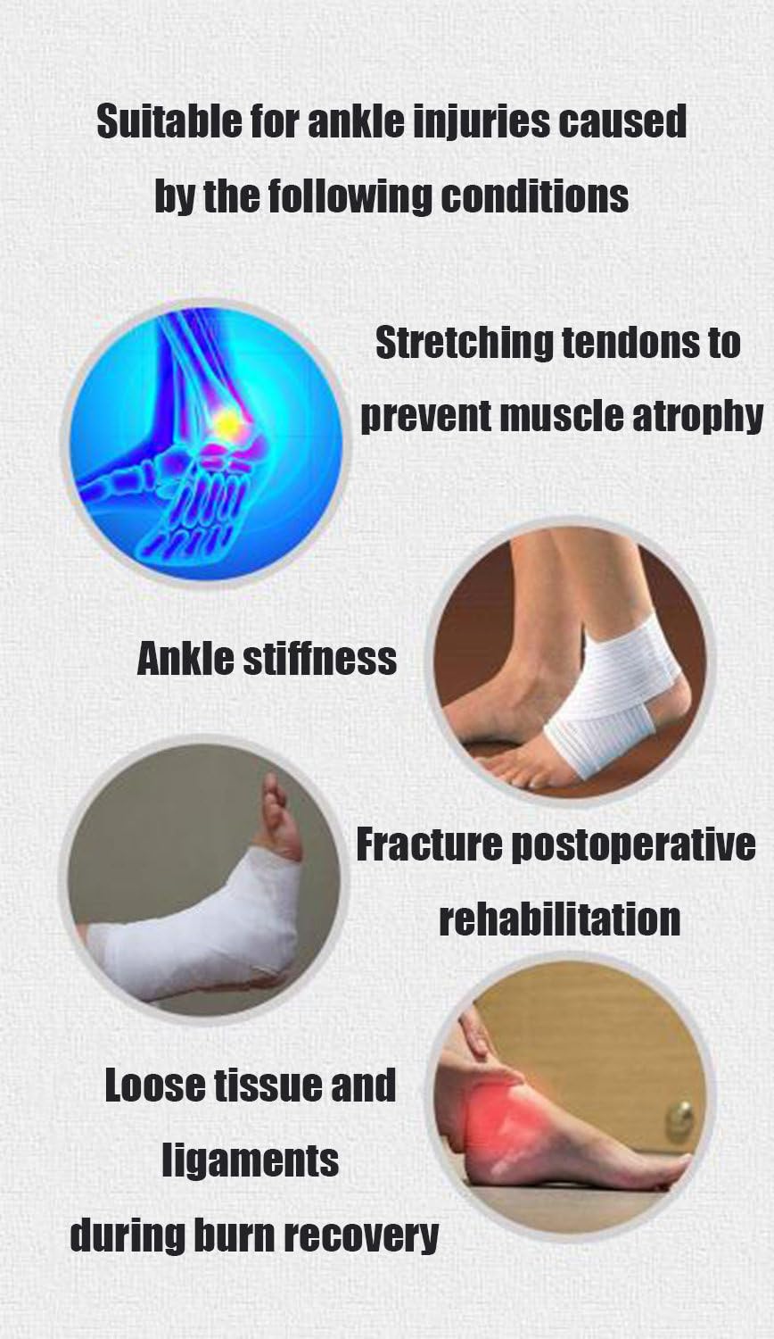 Oiyeknrd Ankle Joint Rehab Training Equipment,Ankle Joint Stretching Exerciser,Ankle Post-Operative Trainer,Angle/Strength Adjustable,for Reducing Pain/Ankle Sprain Manual