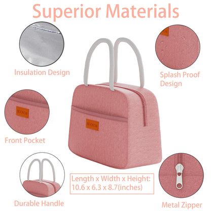 JBGOYON® Bento Lunch Box Set - 3 Stackable Containers for Adults and Kids，lunch box for women- Includes Lunch Bag, Leak-Proof and BPA-Free - Built-in Utensil Set - Dishwasher Safe (Pink)