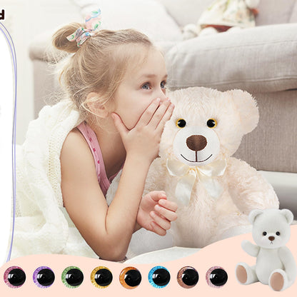 64 Pcs Glitter Safety Eyes 30mm 3D Safety Eyes for Amigurumi Glitter Eye for Stuffed Animals Large Safety Eyes Crochet for DIY of Puppet, Bear Crafts, Toy Doll Making Supplies (8 Colors)