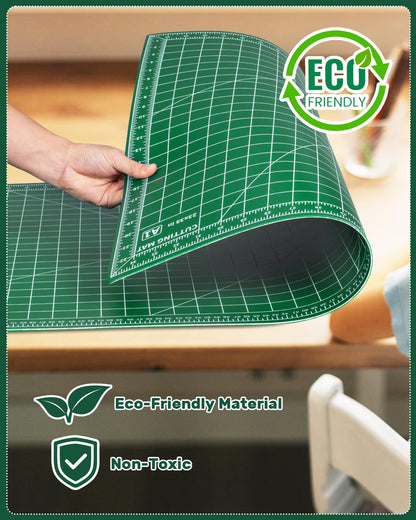 Tujurich Self Healing Cutting Mat, 23" x 35", Double-Sided Rotary Cutting Mat for Sewing, Quilting, Scrapbooking, Fabric & Craft Cutting Board, (A1), Green