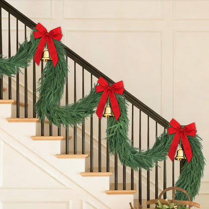 2 Pcs 6FT Norfolk Pine Garland (12FT Total): Real Touch Artificial Christmas Greenery with 120 Branches, Premium Decor for Mantle, Table, Wall, Indoor/Outdoor(Dark Green)