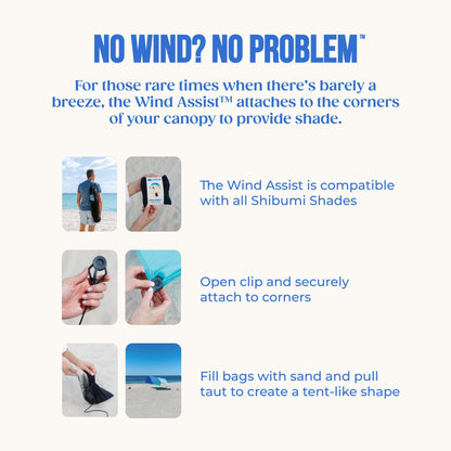 Shibumi Shade 3.0 Version | Wind-Powered Beach Tent Shade Canopy | Sets Up in 3 Mins | 150 Sq. Ft. of Shade for up to 8 People | Includes Wind Assist | UPF 50+ Sun Protection