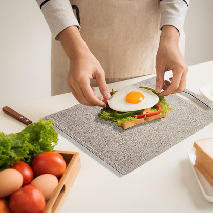 Cutting Board for Kitchen, Wheat Straw Fiber, Dishwasher Safe, Juice Grooves for Meat, Veggies, Easy Grip Handle,