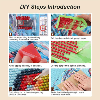 EIBEILI 4 Pack Diamond Painting Kits for Adults, Wine 5D Diamond Art Kits for Beginner DIY Full Drill Diamond Dots Crystal Craft Kits for Home Wall Decor Gifts(4 Pack/12X16 Inch)
