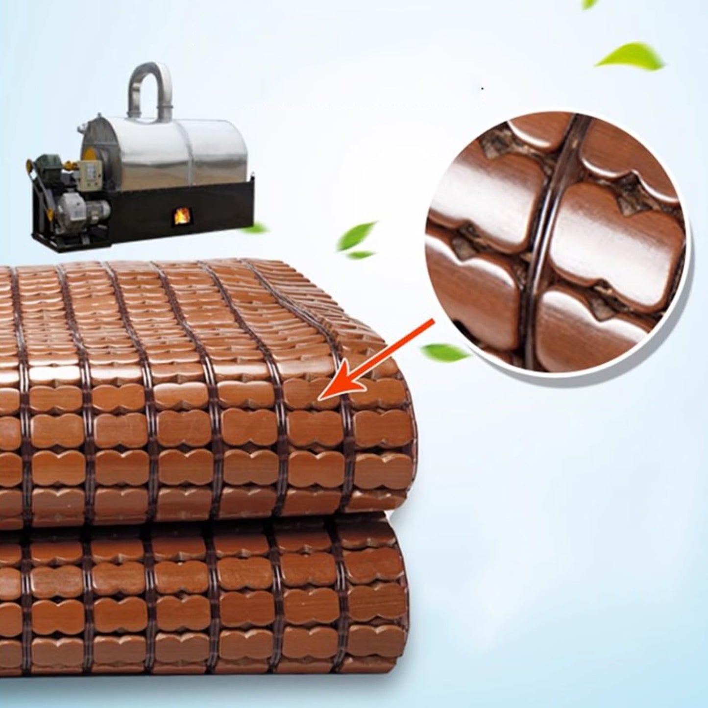 Cooling Bamboo Bed Mat - Breathable Summer Sleeping Pad for Single & Double Beds Sofas Floors & Chairs - Foldable Soft Comfortable Cooling Mat for Mahjong & Relaxation
