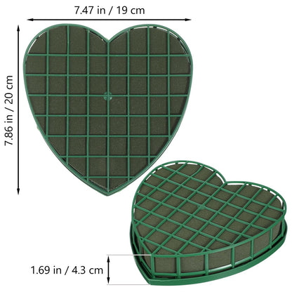 EXCEART Heart Shaped Floral Foam with 4Pcs Suction Cups, Green Wet Florist Sponge Blocks for Wedding Car Decoration, DIY Flower Arrangement Bricks for Parties & Anniversaries, Leak-Proof