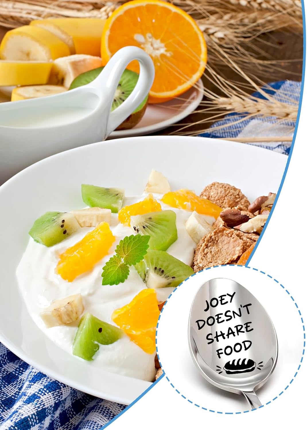 Joey Doesn't Share Food Spoon, Funny Engraved Stainless Steel Spoon, Kitchen Dinner Spoon for TV Show Fans