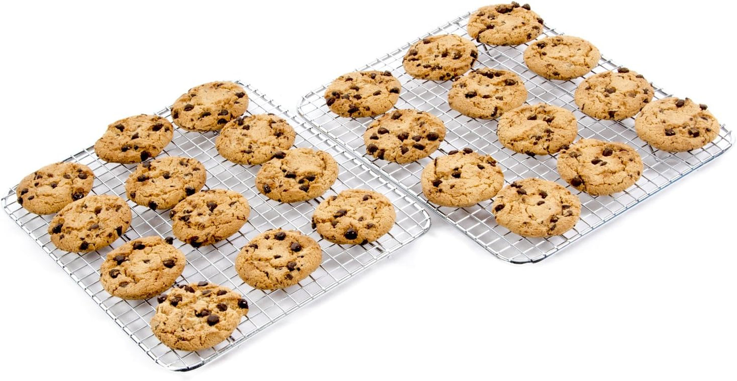 Update International Heavy-Duty 1/4 Size Cooling Rack, Commercial Grade, Oven-Safe, Chrome, Set of 2