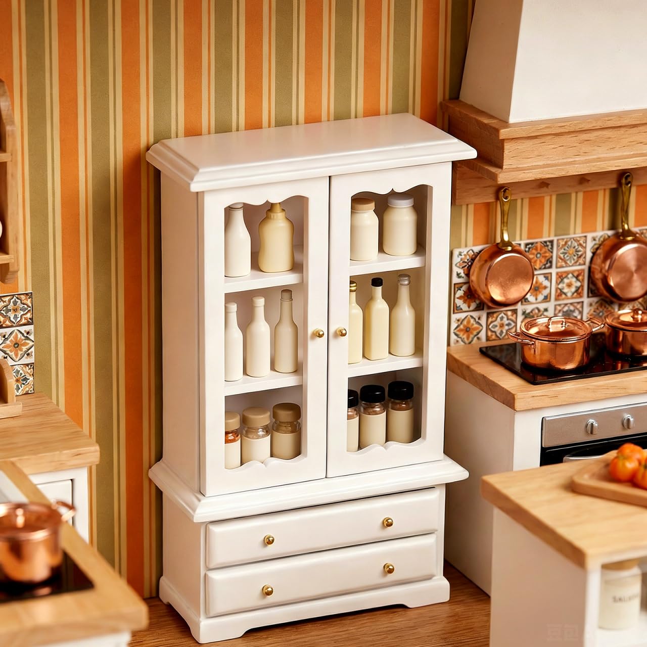 NUOBESTY Miniature Wooden Bookcase 1 12 Scale Dollhouse Furniture Display Shelf with Large Storage for Mini House Decor and Collectibles