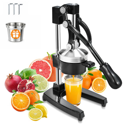 Yopmb Cast Iron Manual Citrus Juicer, Heavy Duty Hand Press Juicer for Orange, Lemon and Pomegranate, Orange Juicer for Countertop, Commercial Grade for Home Kitchen and Bar, Easy to Use and Clean