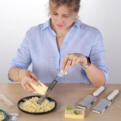 Cambom Cheese Grater Citrus Zester Lemon Zester Pack of 3-304 Stainless Steel - A Sharp Tool for Parmesan Cheese, Ginger, Garlic, Nutmeg, Chocolate, Vegetables，Fruits，Dishwasher Safe Clear