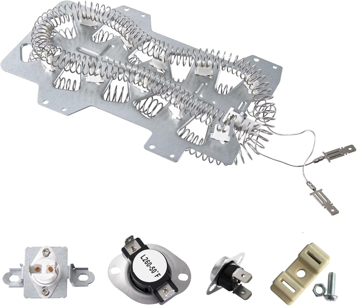 Dryer Heating Element (DC47-00019A) for Samsung, Thermal Fuse (DC96-00887A) and Thermostat (DC47-00018A) Dryer Repair