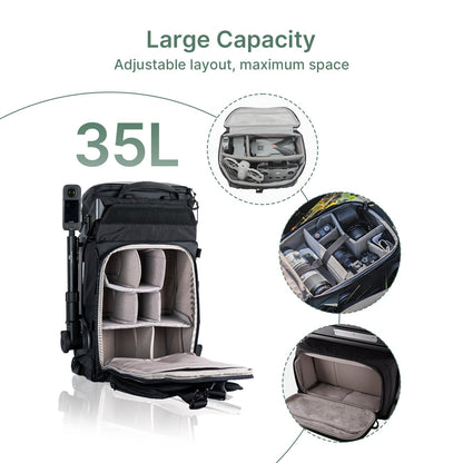 COALAX Lancer300 Pro Camera Backpack with 300W Power Station, Modular Creator Backpack with Magic Arm for Hands-Free POV Filming, Exoskeleton Camera Bag for Photography & Outdoor Production (Black)