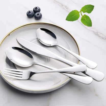 Wildone 30-Piece Silverware Flatware Cutlery Set, Stainless Steel Tableware Utensils Service for 6, Includes Dinner