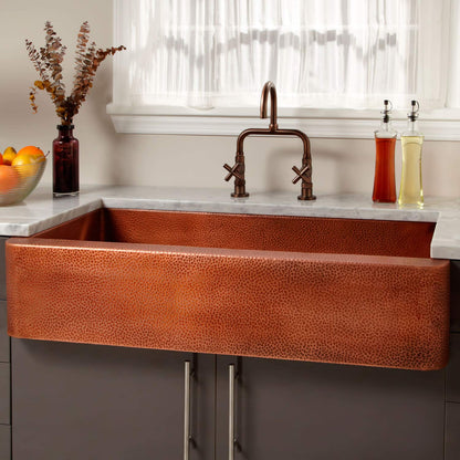Signature Hardware 375974 Fiona 42" Farmhouse Single Basin Copper Kitchen Sink
