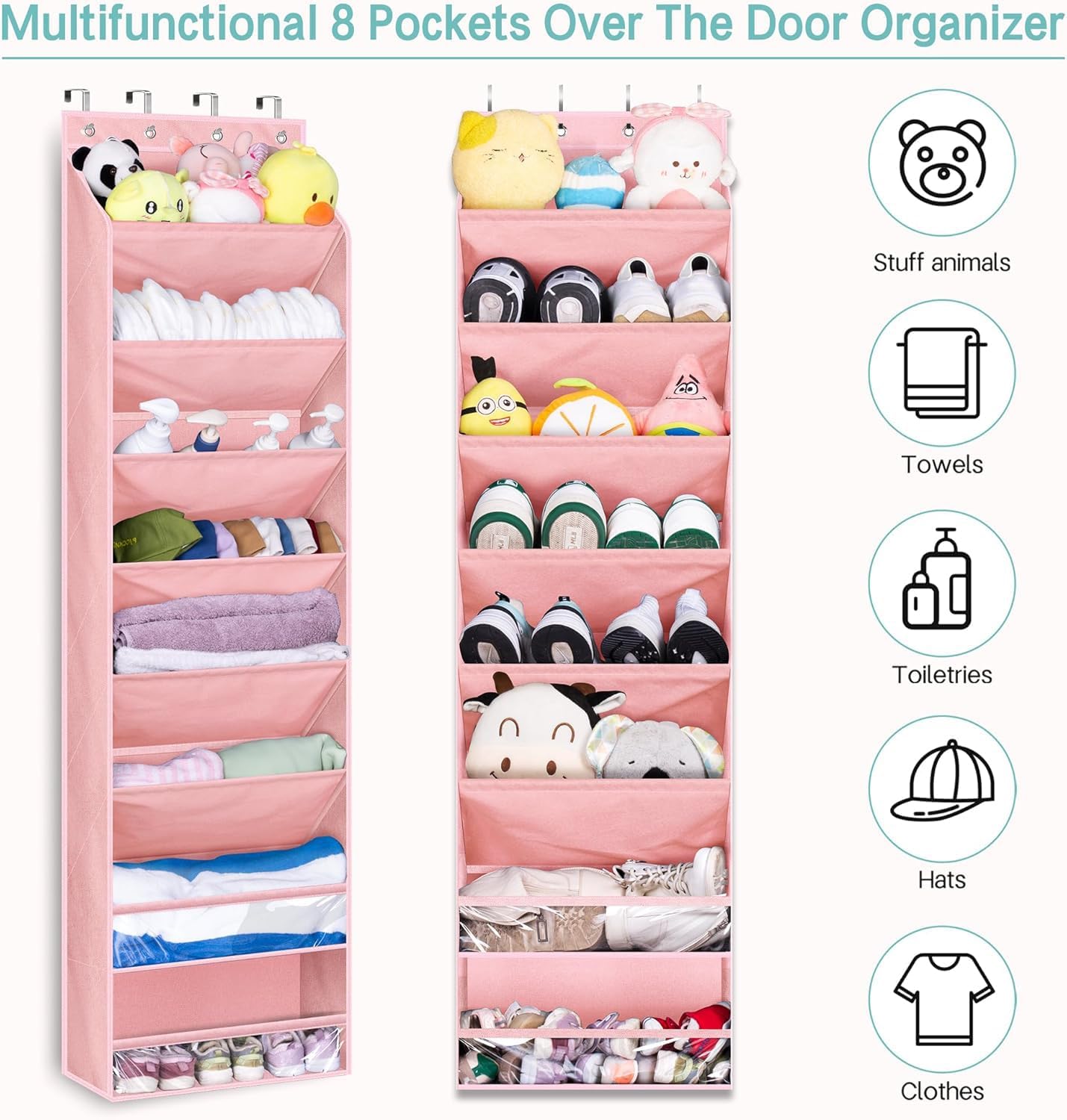 20 Closet KEETDY Over The Door Shoe Organizer Fit Pairs Sneakers Large Hanging Shoe Organizer for Door Storage Boots