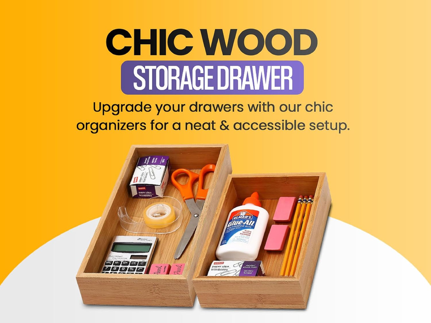 YBM Home 324-6 Drawer Organizer Storage Box, Natural, 6x6x2 inch