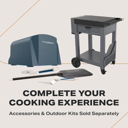 Current® Model P Smart Electric Pizza Oven, 12-Inch, 850°F Max, Multiple Cooking Modes, App Connectivity for Temperature Monitoring & Custom Cooking Times, Compact for Indoor & Outdoor Use, Slate