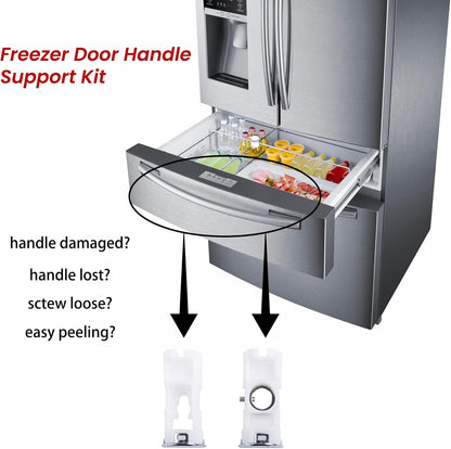 DA61-07540A Freezer Door Handle Support Kit, Compatible with Refrigerator Freezer Door Handle for AP5578979 3160453