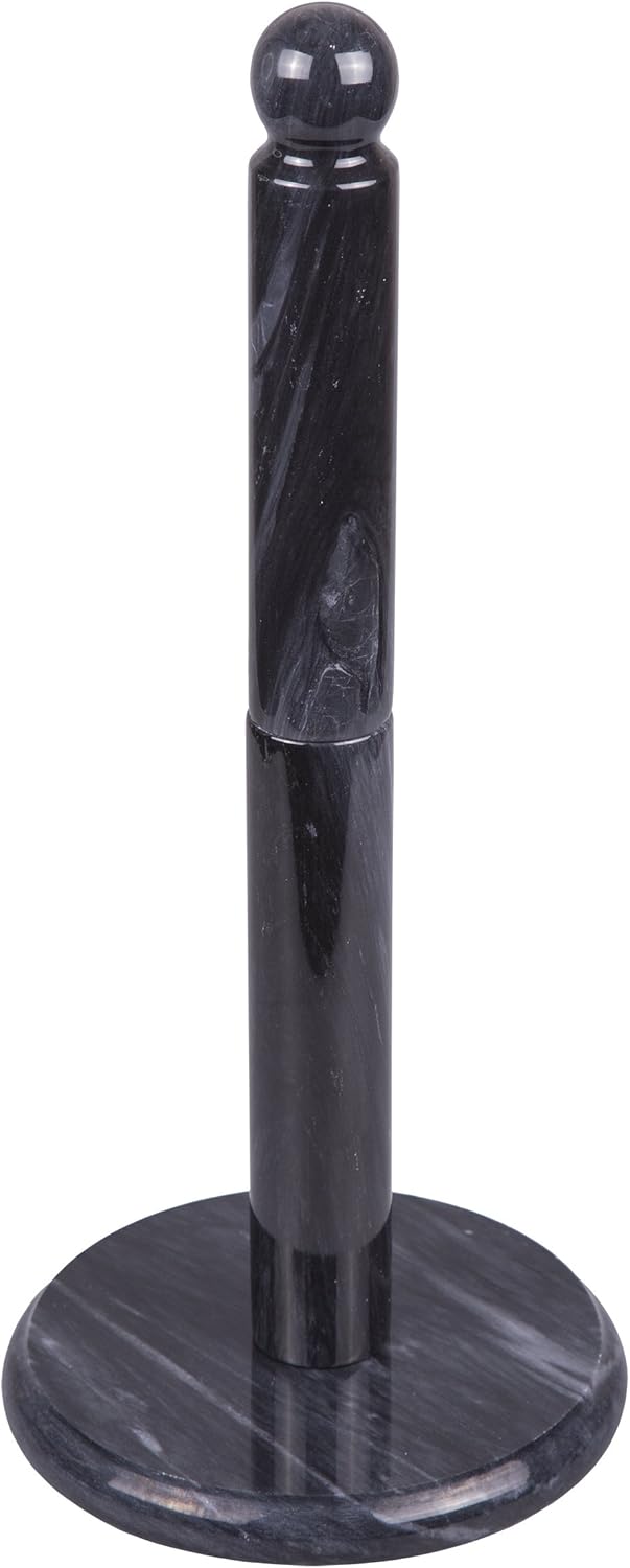12.5" 6" Countertop Creative Home Natural Marble Upright Paper Towel Holder H Dia | Heavy Weighted Solid Base