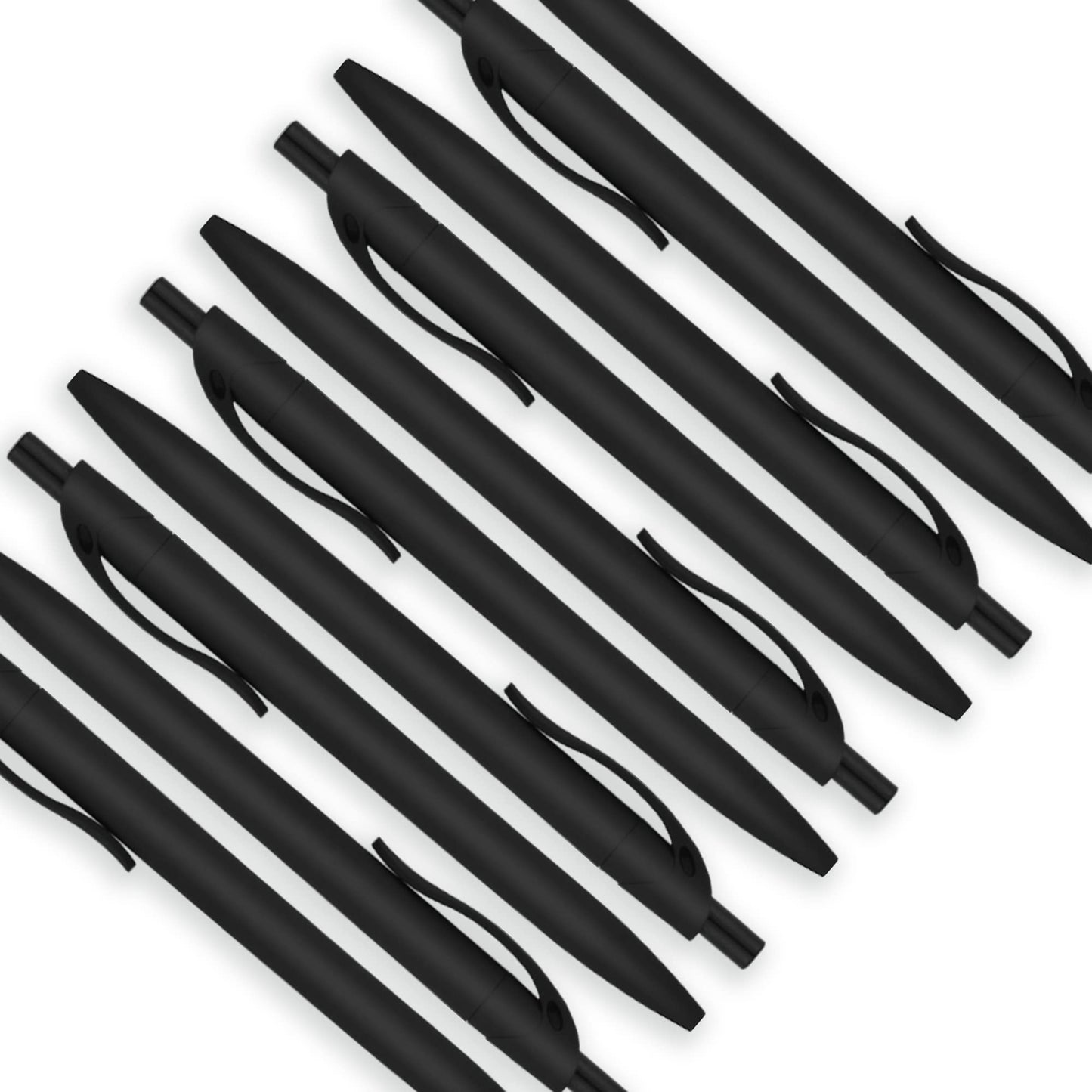 Deegtran 100 Pack No Bleed Black Barrel Click Pens, Wholesale Retractable Ballpoint, Medium Point, Smooth Ink, 1.0MM Black Ink