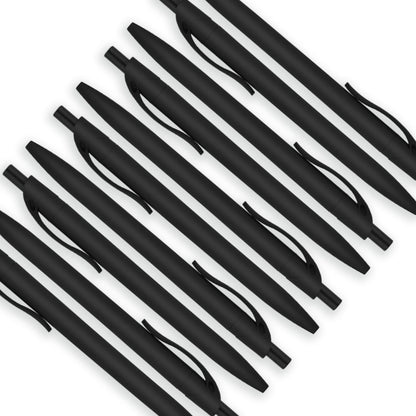 Deegtran 100 Pack No Bleed Black Barrel Click Pens, Wholesale Retractable Ballpoint, Medium Point, Smooth Ink, 1.0MM Black Ink