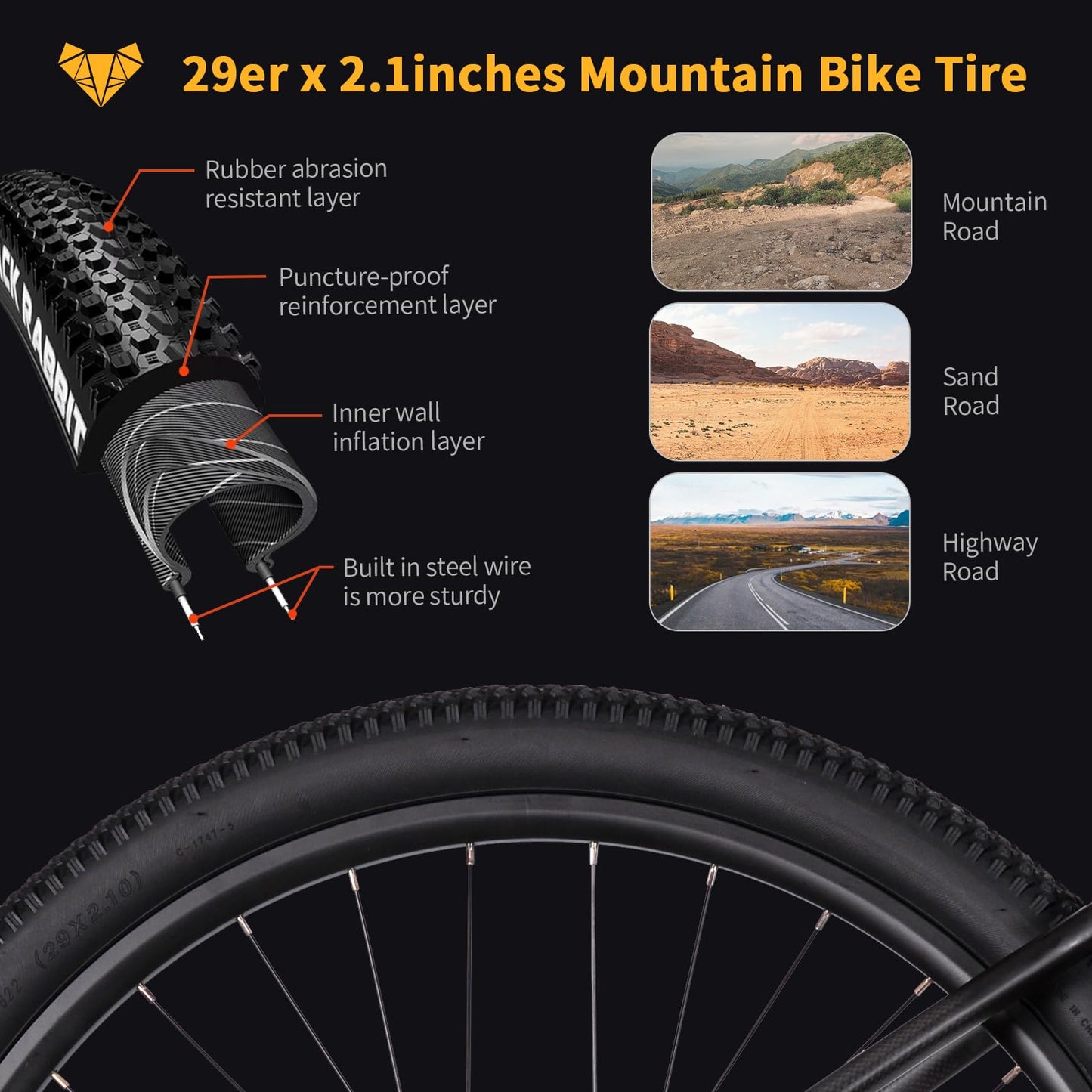 TRIFOX Carbon Fiber Mountain Bike with Shimano M6100 Deore Groupset 12-Speed,Carbon Fiber Frame,Hydraulic Fork 130mm Travel,29er Mountain Bike for Adult 17/19 inch (Obsidian Yellow, 29er * 19 inch)