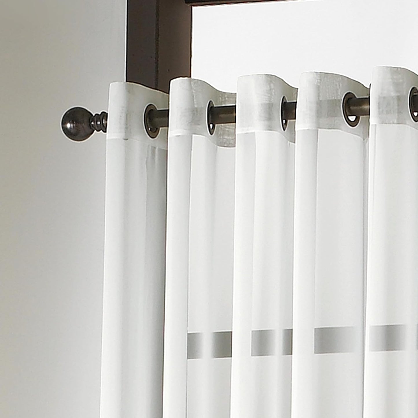 Curtainworks 1Q804304WI Soho Voile Sheer Grommet Panel, 59 by 144", Winter White