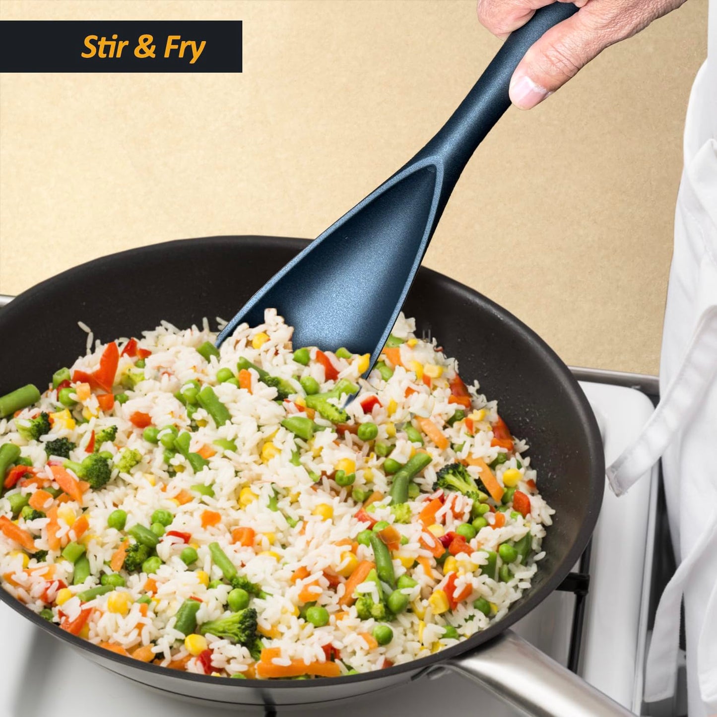 Silicone Spatula Spoon, Great for Both Cooking and Serving Durable BPA-Free Matte Black Silicone, Seamless Design, Safe for Nonstick Cooking Surfaces, 2-Pcs, Black
