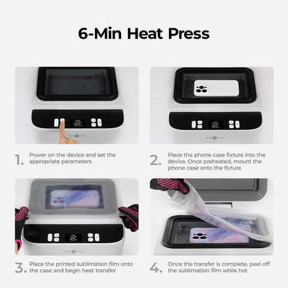 HTVRONT Phone Cases Heat Press - 3D Vacuum Heat Press with is Software, Auto Temperature Control. Includes 2 Adjustable Phone Fixture(Compatible with iPhone & Android)